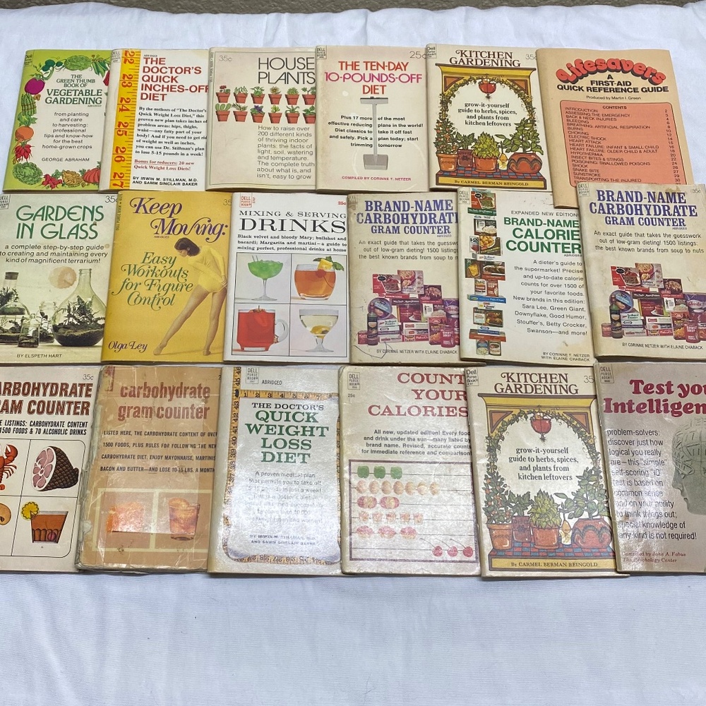 *4A Dell purse book 1970 vintage collection lot on diet garden health lot of 17